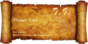 Thoma Ida névjegykártya